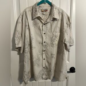 #1110. Havana Jack's Café Beige Short Sleeve Tropical Shirt w/Front Pocket. XXL